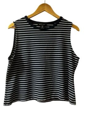 Rachel Zoe Navy and White Striped Sleeveless Tank